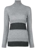 Marni Panelled Turtleneck Sweater - Grey