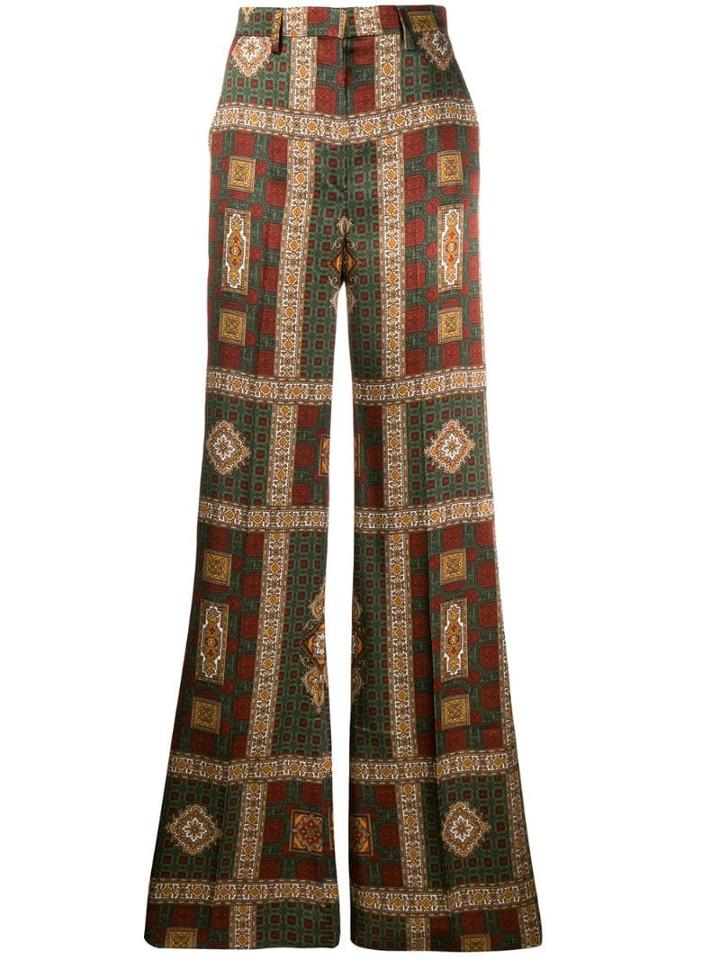Etro Geometric Print Flared Trousers