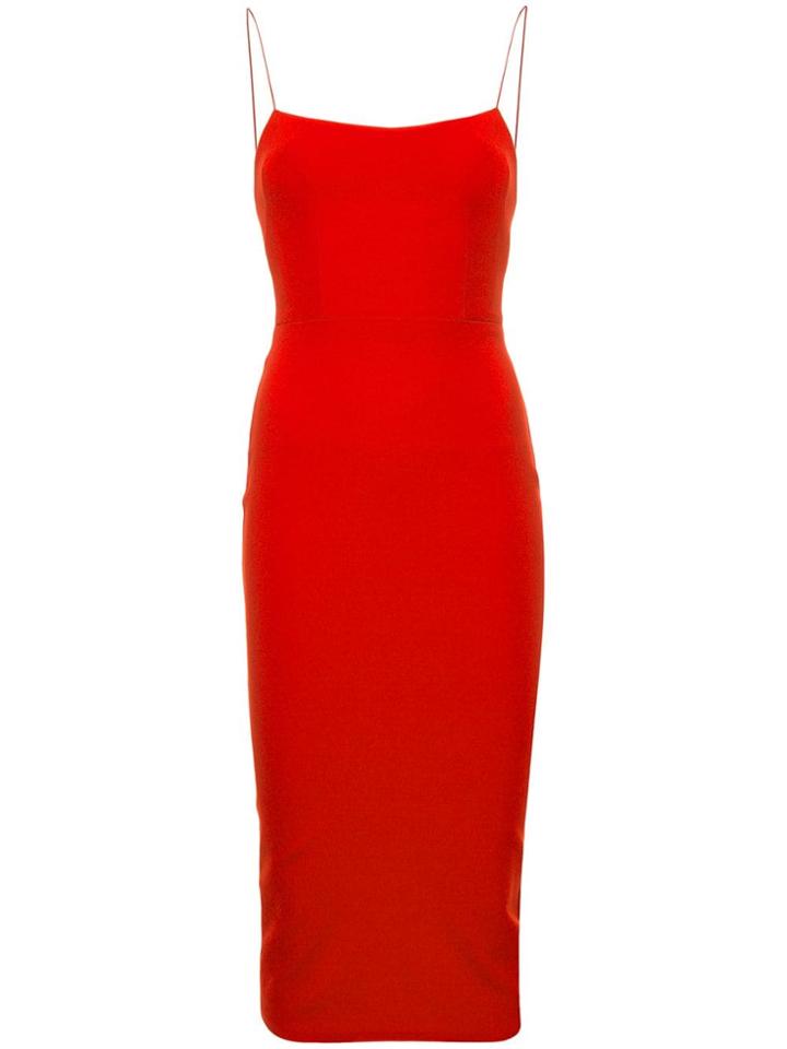 Alex Perry Square Neck Fitted Dress - Red