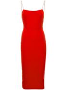 Alex Perry Square Neck Fitted Dress - Red