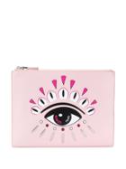 Kenzo Embossed Eye Logo Clutch - Pink