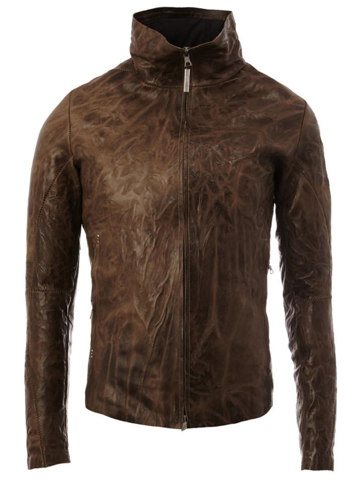 Isaac Sellam Experience - 'adjacent' Jacket - Men - Cotton/lamb Skin/polyurethane/duck Feathers - M, Green, Cotton/lamb Skin/polyurethane/duck Feathers