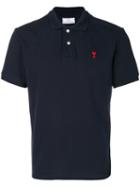 Ami Alexandre Mattiussi - Short Sleeved Polo Shirt Ami De Coeur Embroidery - Men - Cotton - Xs, Blue, Cotton