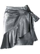 Cinq A Sept Frill Trim Wrap Mini Skirt - Metallic