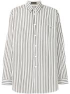 Versace Striped Long-sleeved Shirt - White