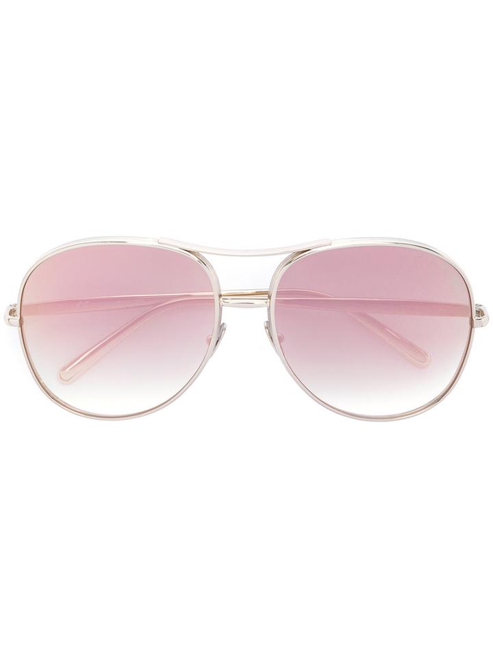Chloe Eyewear - Nola Blush Sunglasses - Women - Metal - 61, Brown, Metal