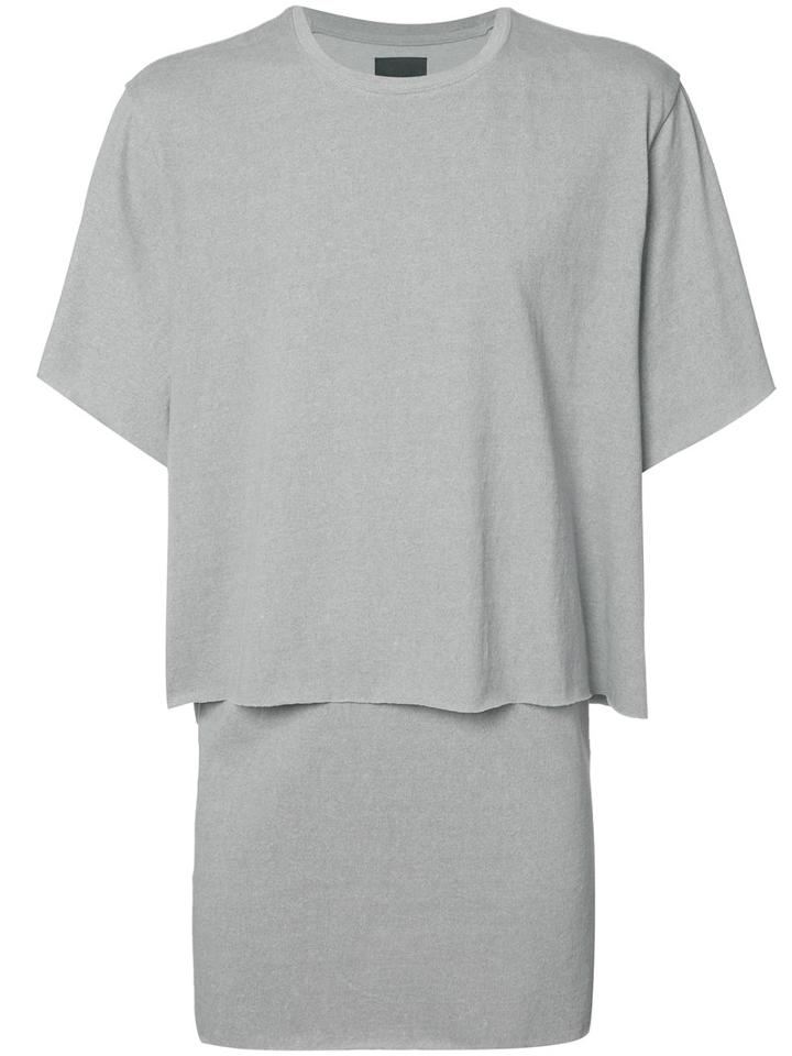 Byungmun Seo Layered T-shirt, Men's, Size: Small, Grey, Cotton