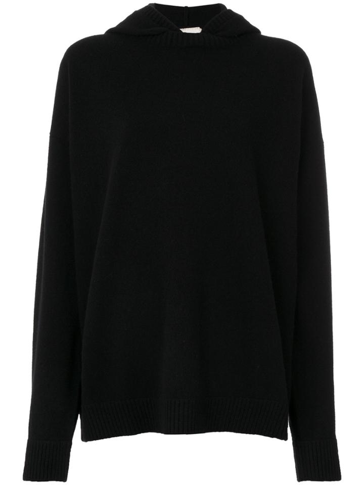Fine Edge Hooded Jumper - Black