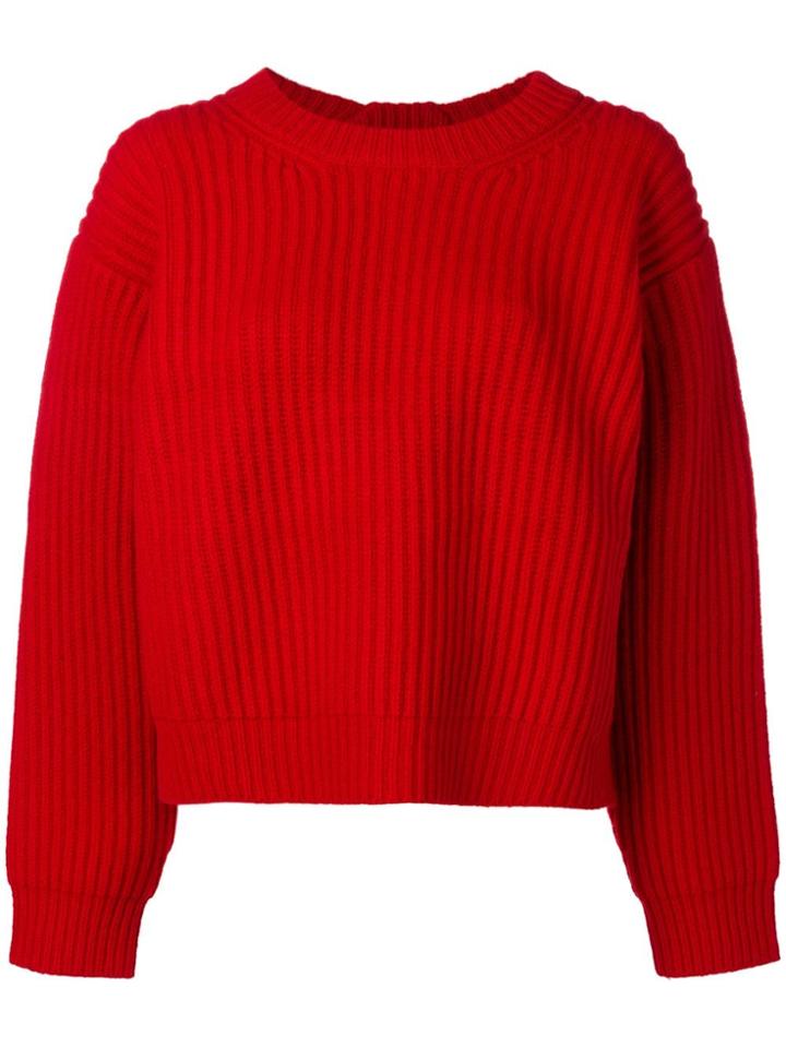Acne Studios Boxy Rib Knit Sweater - Red