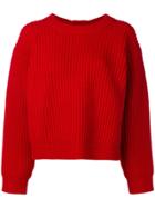 Acne Studios Boxy Rib Knit Sweater - Red