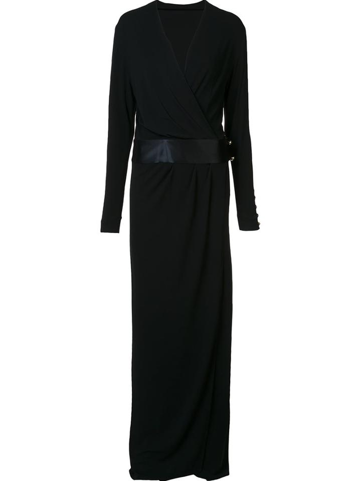 Alexandre Vauthier Longsleeved Low-waist V-neck Dress