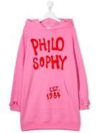 Philosophy Di Lorenzo Serafini Kids Logo Sweater Dress - Pink