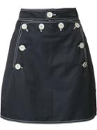 Stella Mccartney Buttoned A-line Skirt, Women's, Size: 36, Blue, Polyamide/cotton/linen/flax