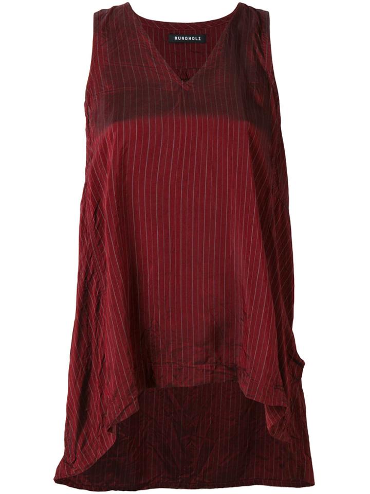 Rundholz Striped Gathered Back Top
