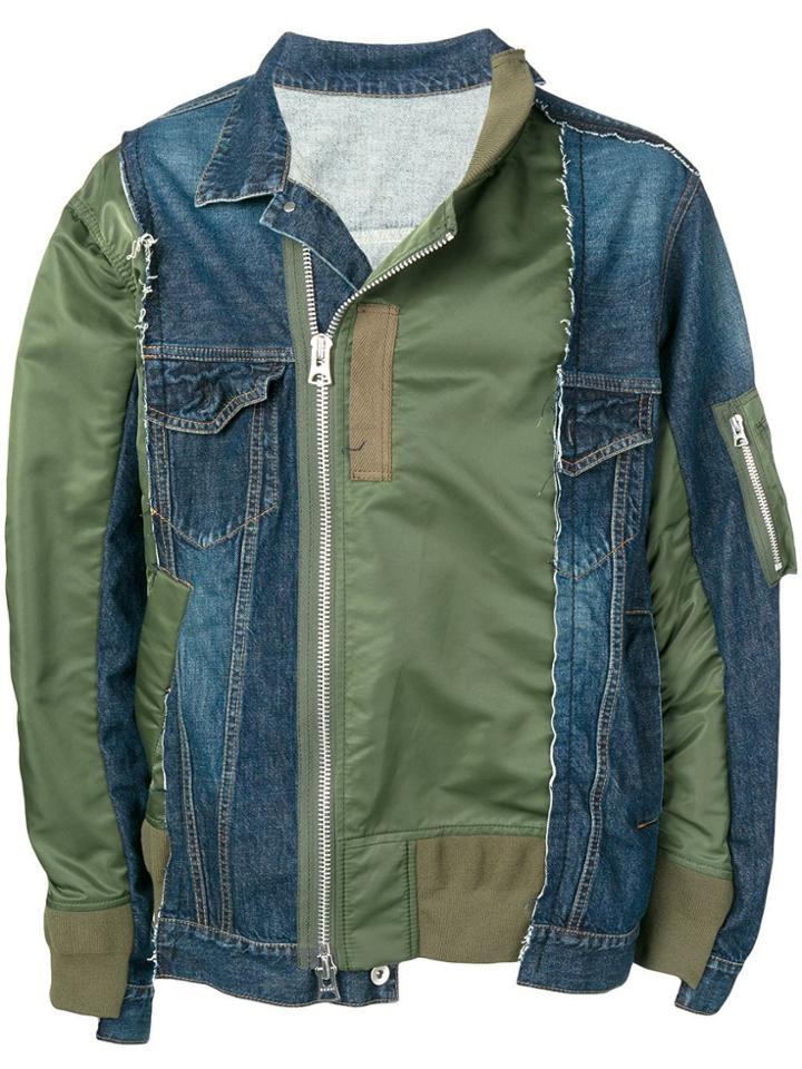 Sacai Contrast Bomber Jacket - Blue