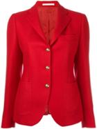 Tagliatore Three Button Blazer, Women's, Size: 46, Red, Virgin Wool/cupro