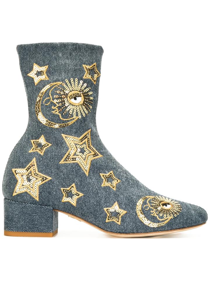 Chiara Ferragni Sequin Stars Boots - Blue