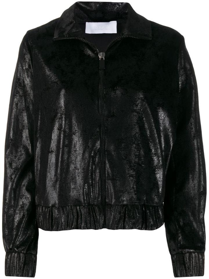 No Ka' Oi Metallized Zip-up Jacket - Black
