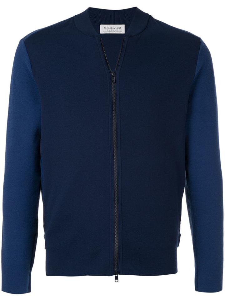 Tomorrowland Contrast Sleeve Bomber Jacket - Blue