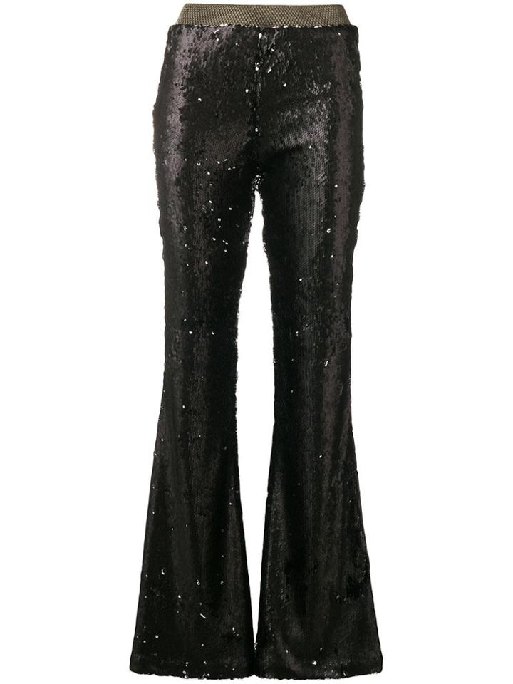 Black Coral Sequinned Trousers