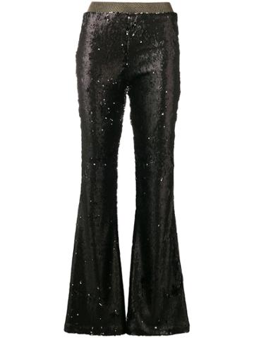 Black Coral Sequinned Trousers