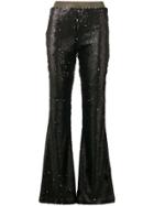 Black Coral Sequinned Trousers