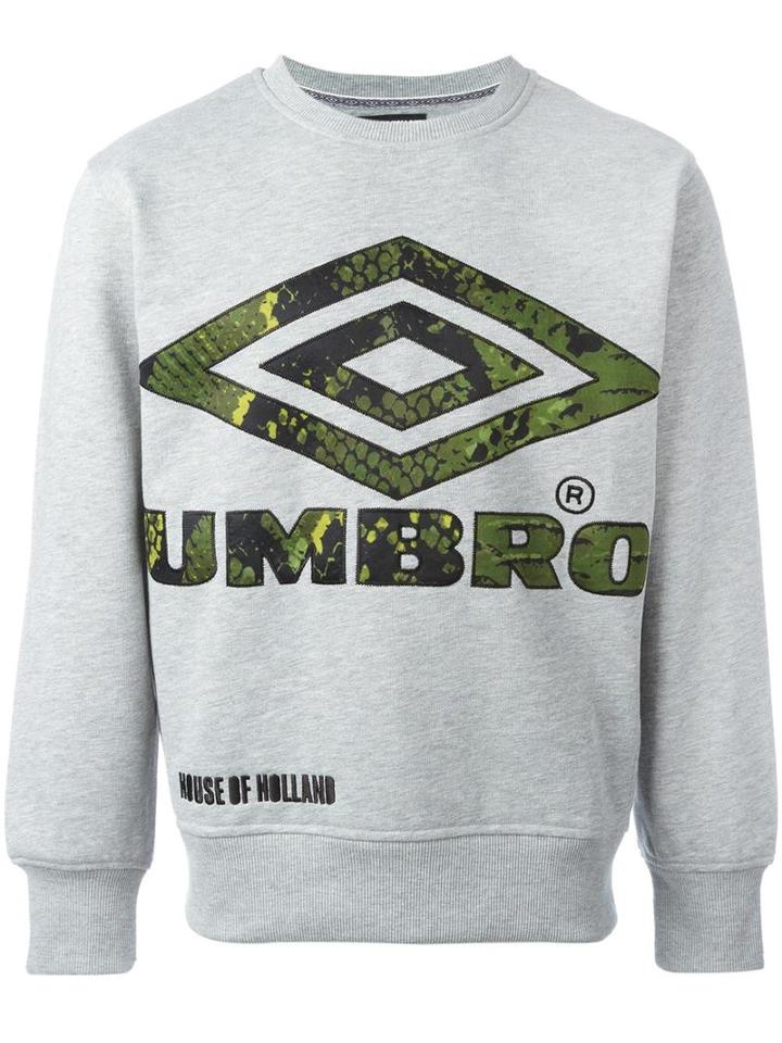 House Of Holland Umbro Logo Sweatshirt, Adult Unisex, Size: Medium, Grey, Cotton/polyester