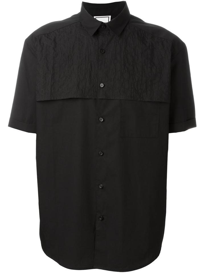 Wooyoungmi Paneled Short Sleeve T-shirt, Men's, Size: 50, Black, Cotton
