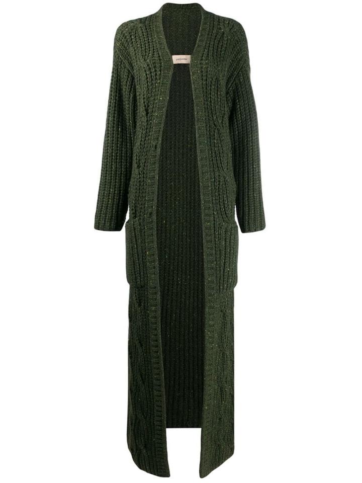 Gentry Portofino Chunky Knit Maxi Cardigan - Green