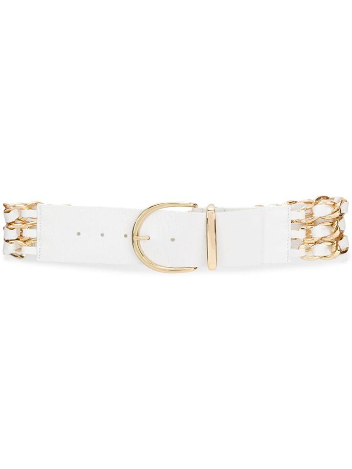 B-low The Belt Chain-detail Buckle Belt - White