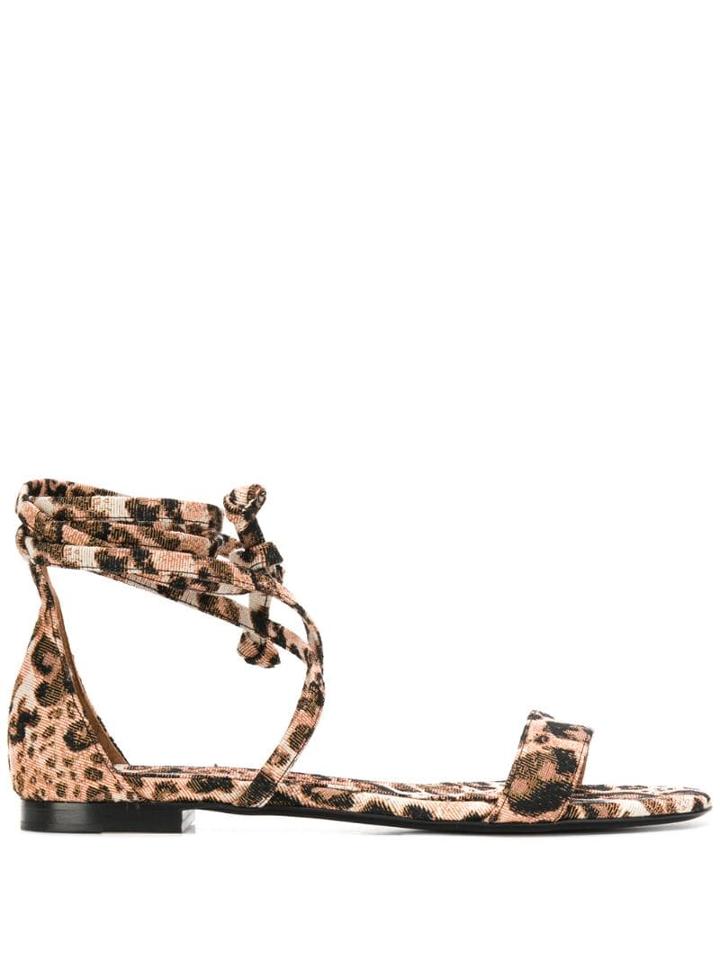 Tabitha Simmons Leopard Print Sandals - Black