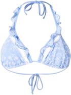 Ermanno Scervino Broderie Anglaise Bikini Top - Blue