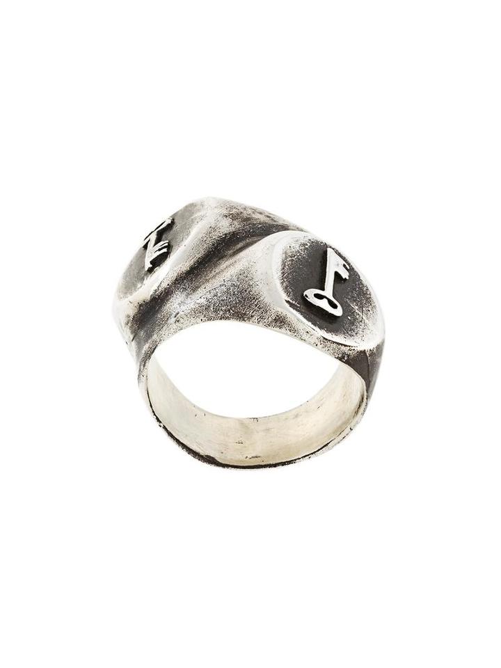Henson 'lost Keys Double Signet' Ring, Men's, Size: 59, Metallic