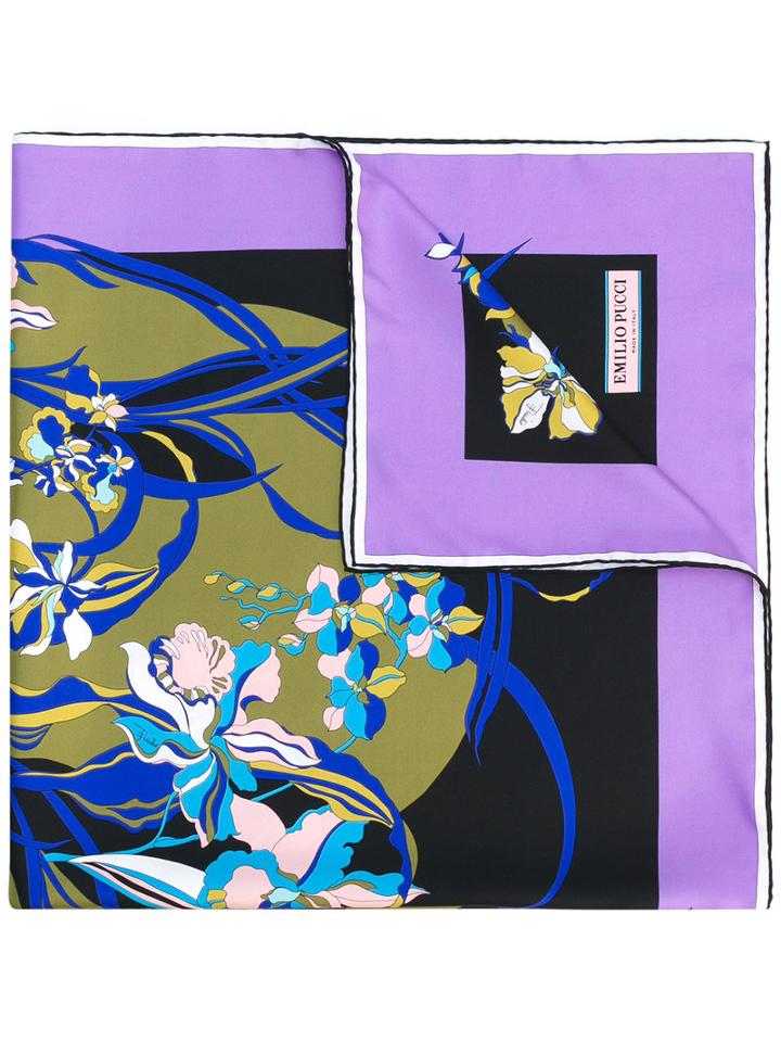 Emilio Pucci - Printed Scarf - Women - Silk - One Size, Purple, Silk