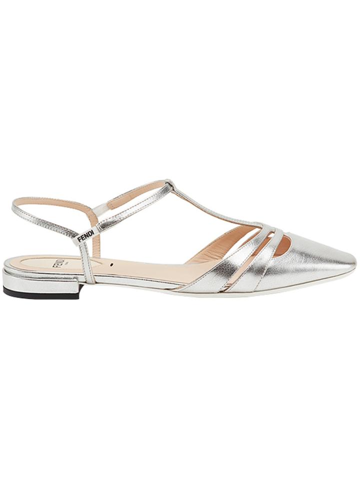 Fendi T-bar Ballerinas - Metallic
