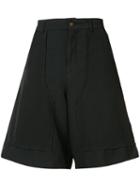 Comme Des Garçons Homme Plus Wide-legged Drop-crotch Bermudas, Men's, Size: Small, Black, Polyester