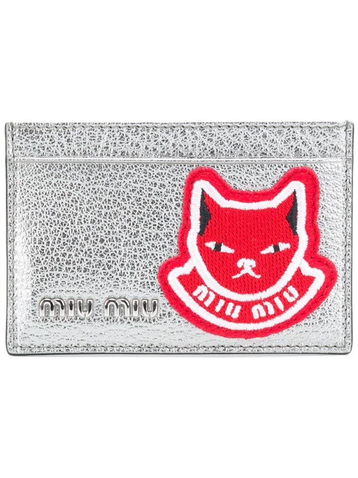 Miu Miu Cat Card Holder - Metallic