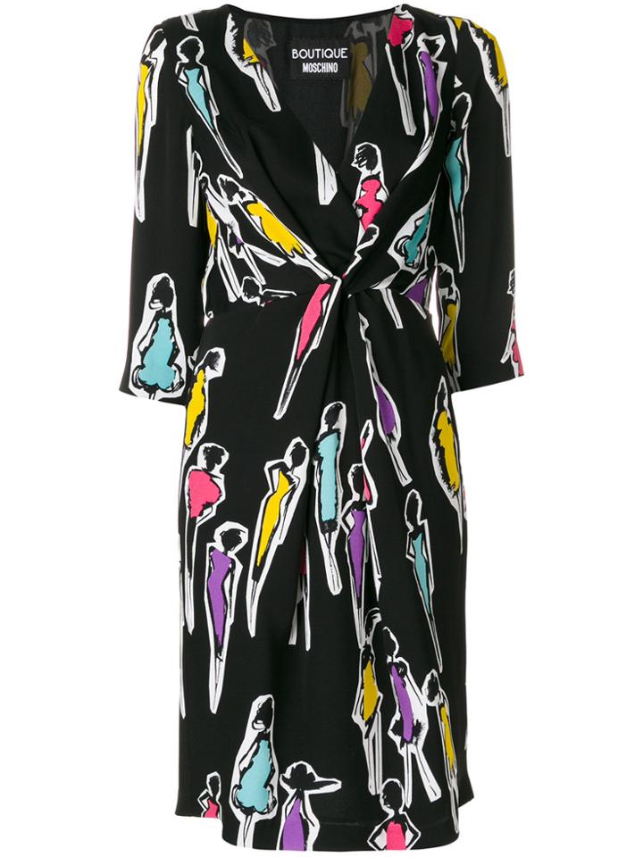 Boutique Moschino Women Print Knot Dress - Black