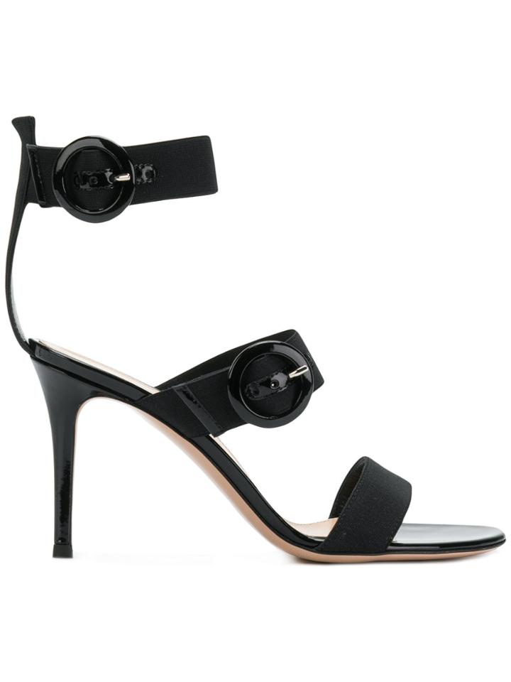 Gianvito Rossi Buckled Cross Strap Sandals - Black
