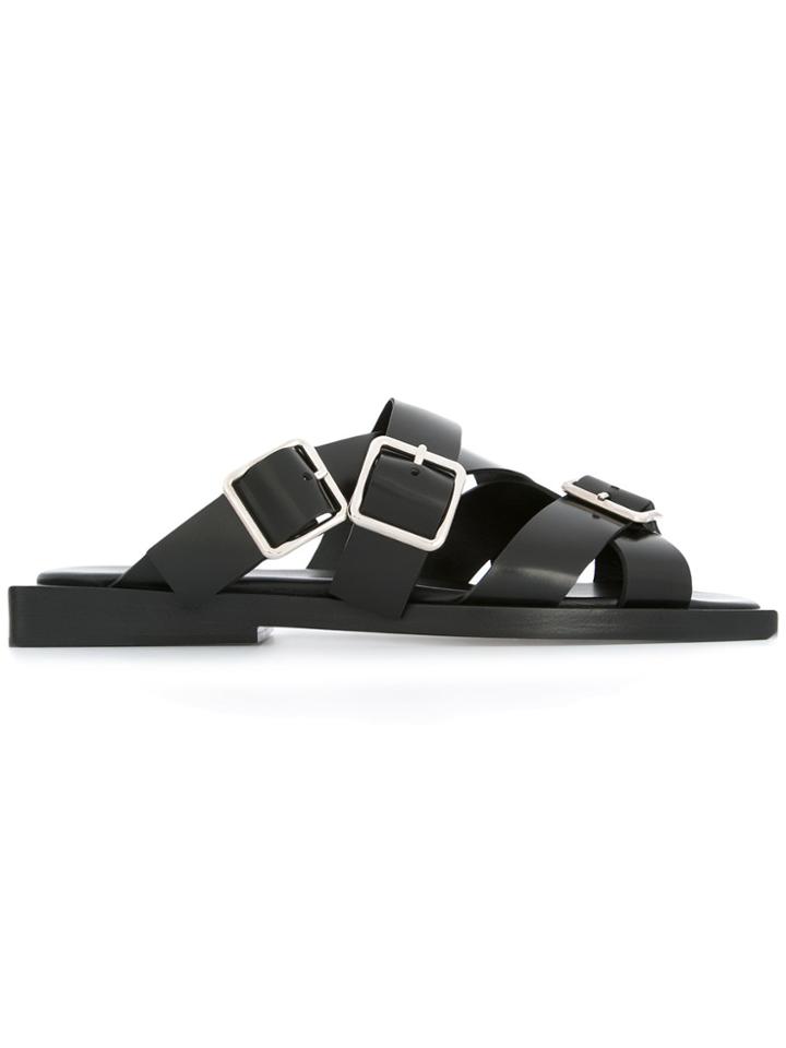 Jil Sander Buckled Strappy Sandals - Black