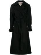 L'autre Chose Wrap Style Trench Coat - Black