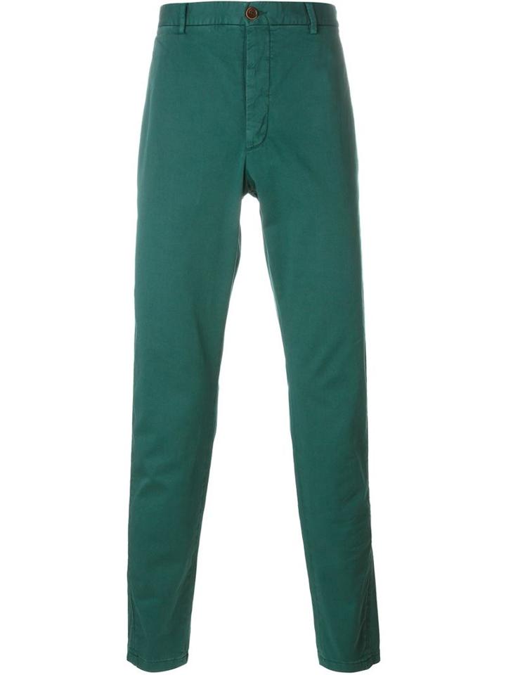 Al Duca D'aosta 1902 Chino Trousers, Men's, Size: 54, Green, Cotton/spandex/elastane