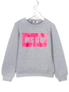 Msgm Kids Logo Print Sweatshirt, Toddler Girl's, Size: 4 Yrs, Grey