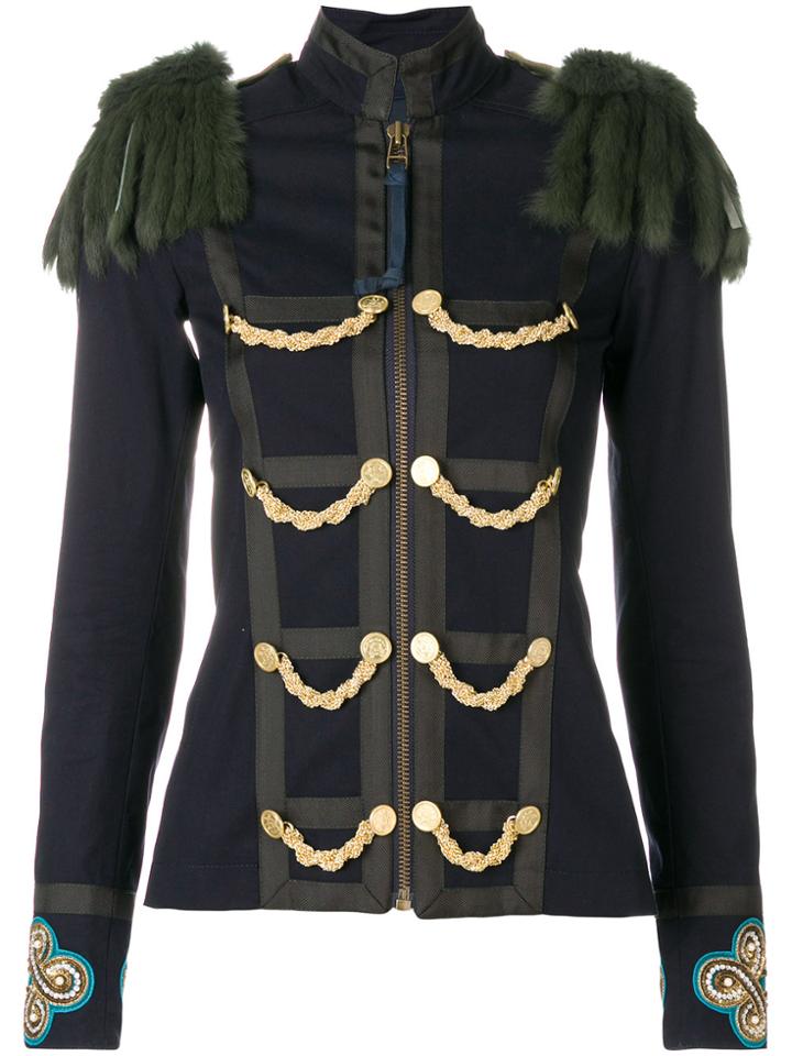 Mr & Mrs Italy Military Inspired Fitted Jacket - Blue