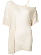 Ann Demeulemeester One-shoilder Draped T-shirt - Nude & Neutrals