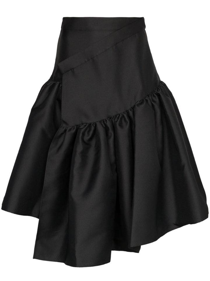 Shushu/tong High-waisted Asymmetric Midi-skirt - Black