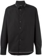 Alexander Mcqueen Piped Trim Shirt, Men's, Size: 16, Black, Cotton