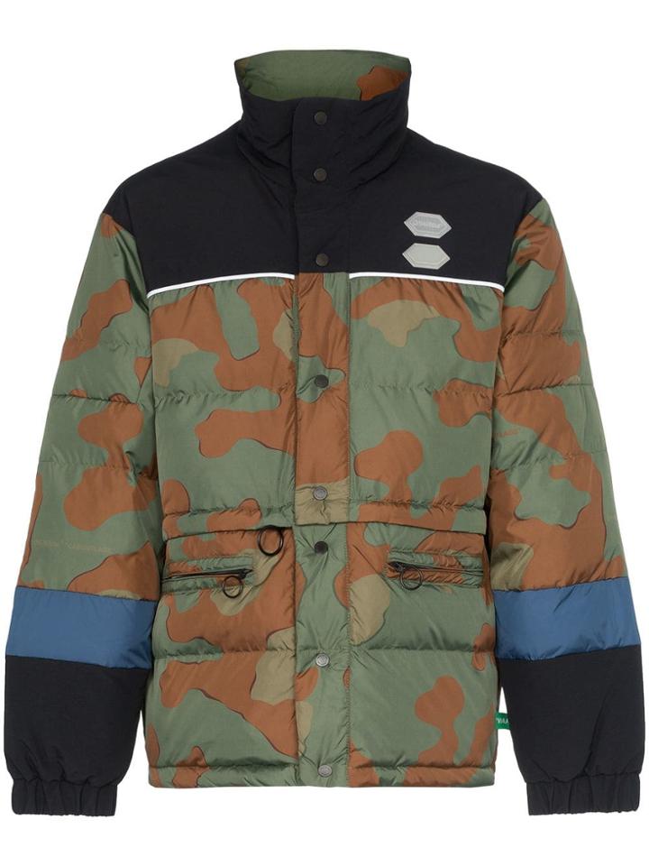Off-white Camo Print Padded Jacket - Green