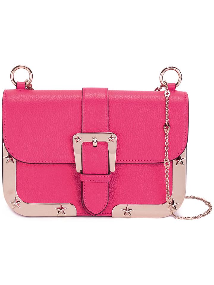 Red Valentino Buckled Shoulder Bag, Women's, Black, Calf Leather/metal (other)