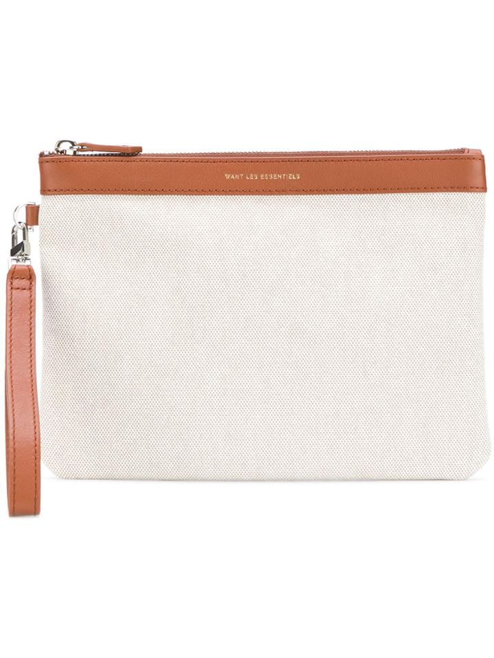 Want Les Essentiels De La Vie Zipped Clutch - Nude & Neutrals